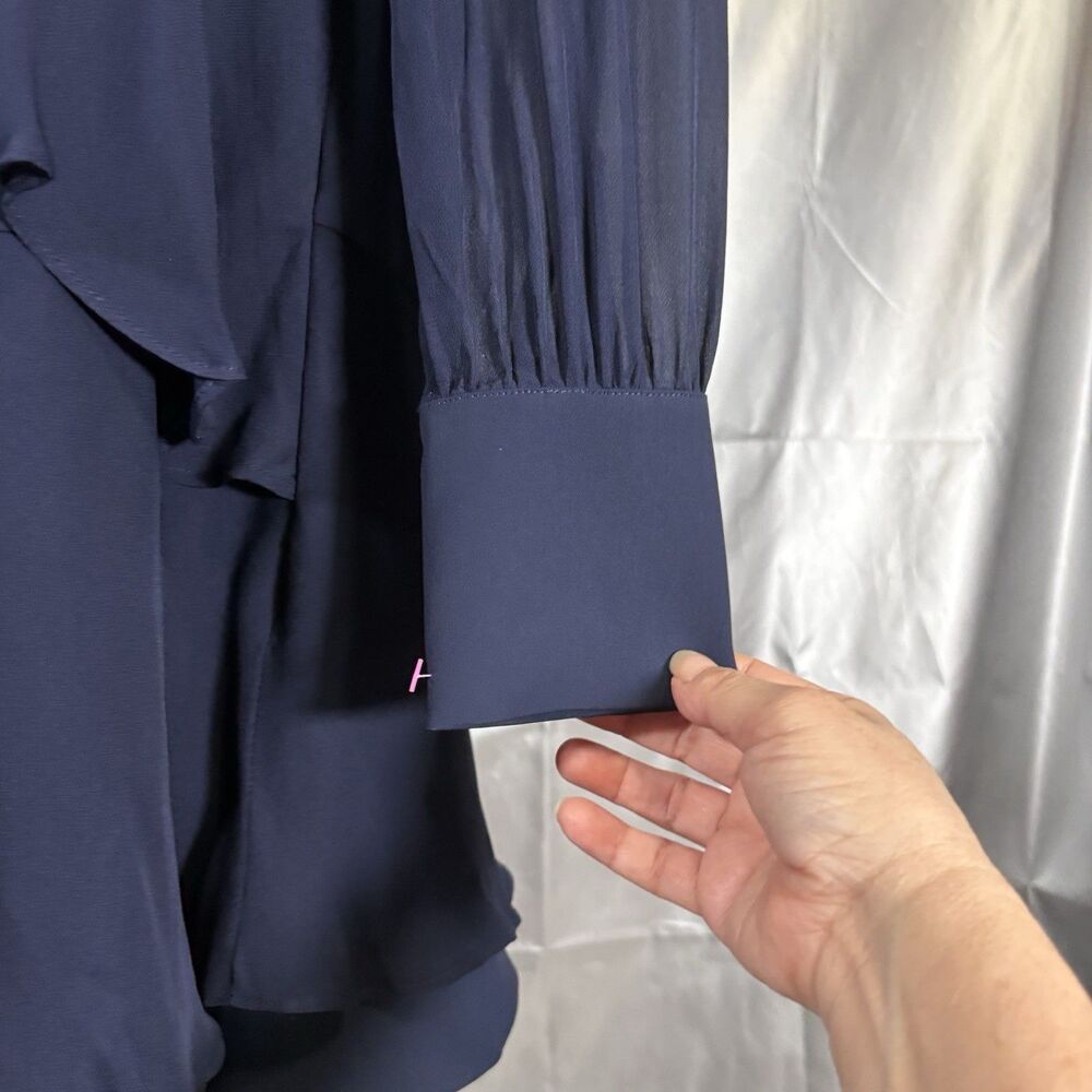 PARKER Kenji Tiered Chiffon Long-Sleeve Dress XS - Picture 8 of 16